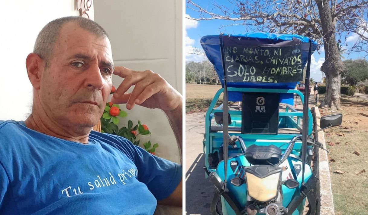 Detienen a señor por cartel en su triciclo: “No monto clarias ni chivatos”