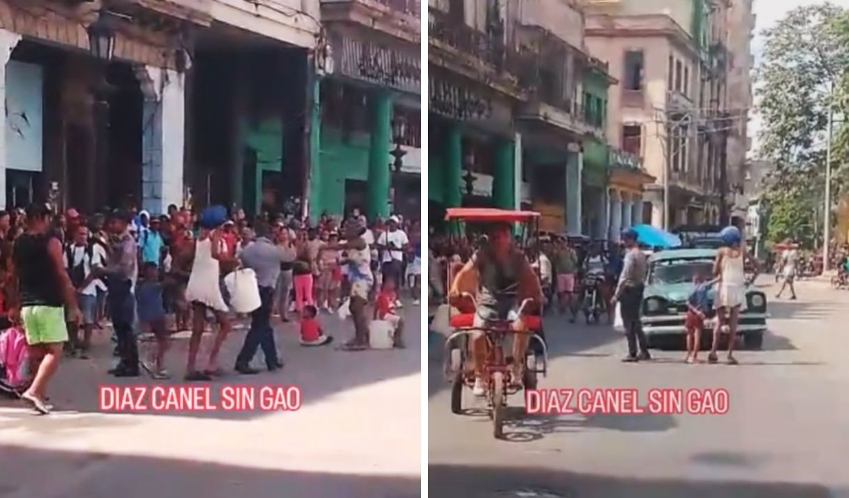 VIDEO: Madres con niños pequeños protestan en Centro Habana por falta de agua